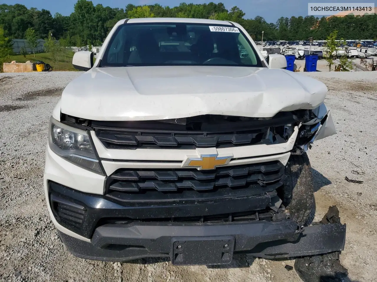 2021 Chevrolet Colorado Lt VIN: 1GCHSCEA3M1143413 Lot: 59807306