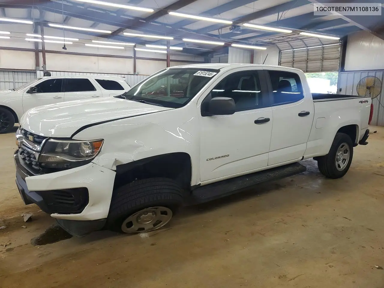 2021 Chevrolet Colorado VIN: 1GCGTBEN7M1108136 Lot: 61915246