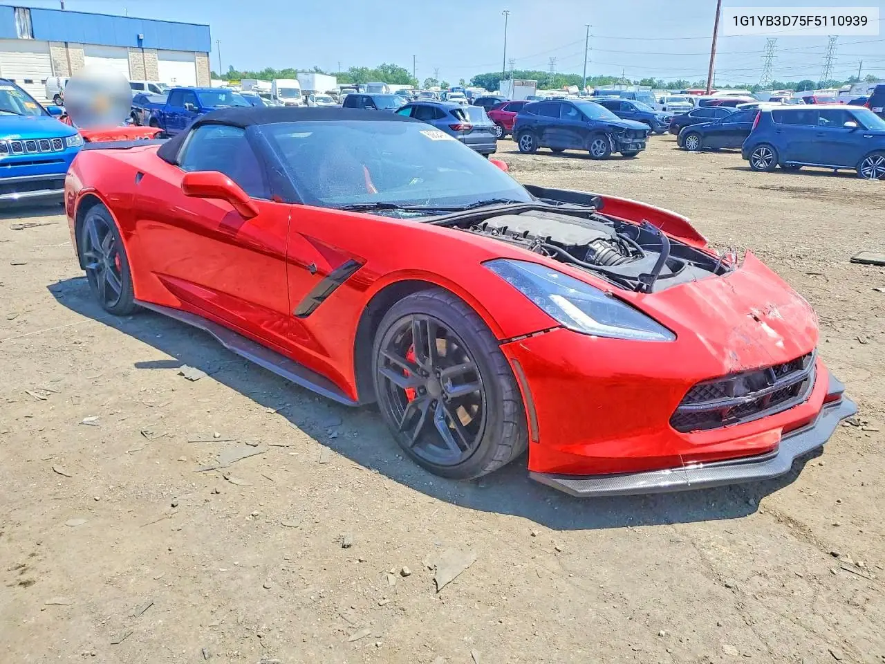 2015 Chevrolet Corvette Stingray 1Lt VIN: 1G1YB3D75F5110939 Lot: 60624916