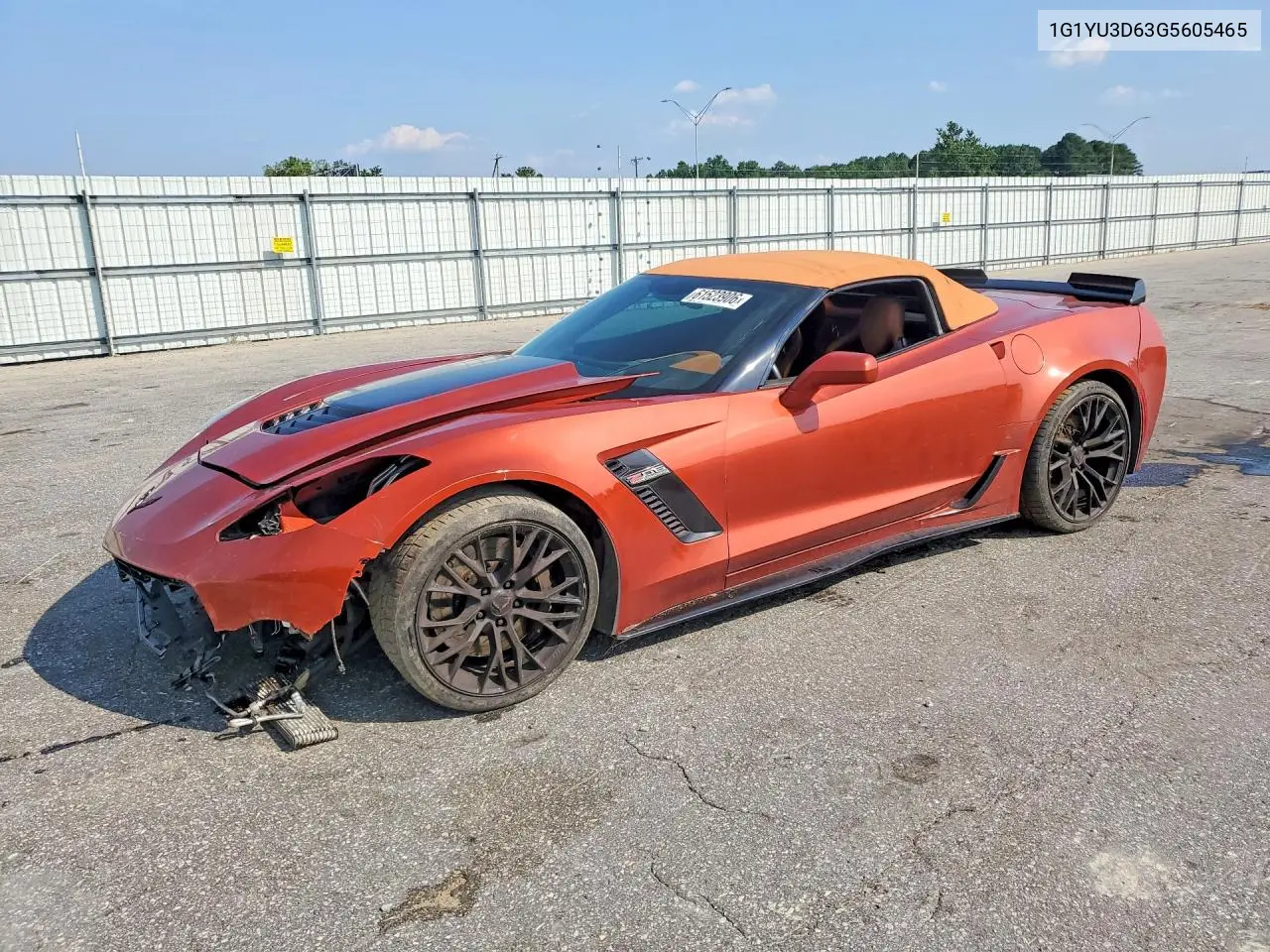 2016 Chevrolet Corvette Z06 3Lz VIN: 1G1YU3D63G5605465 Lot: 61523906