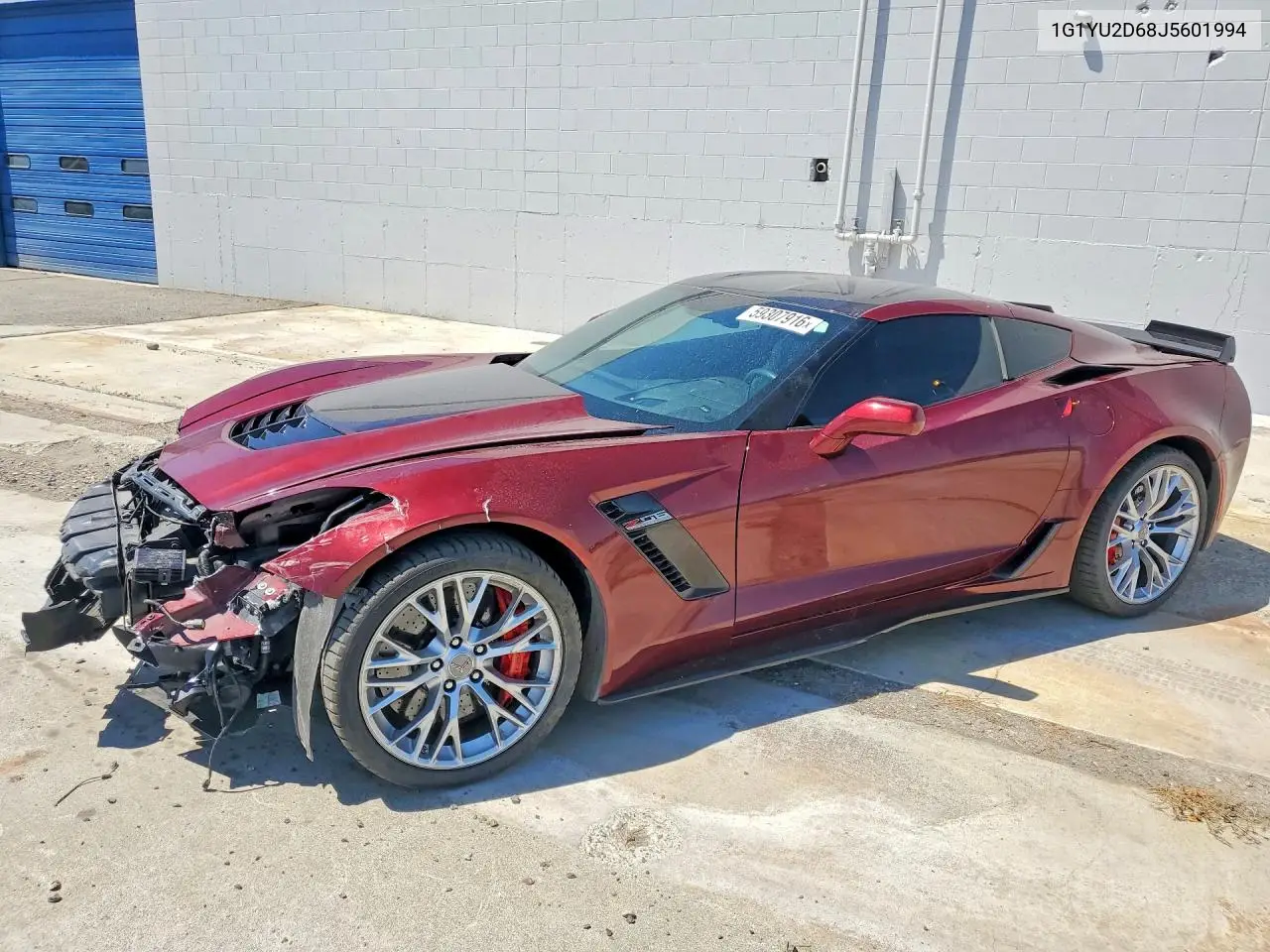 2018 Chevrolet Corvette Z06 3Lz VIN: 1G1YU2D68J5601994 Lot: 59307916