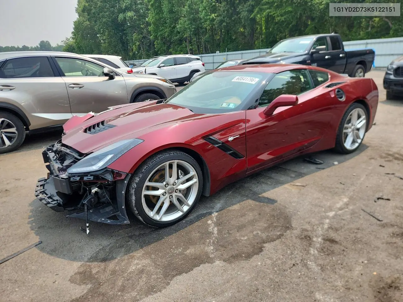 2019 Chevrolet Corvette Stingray 2Lt VIN: 1G1YD2D73K5122151 Lot: 60841796