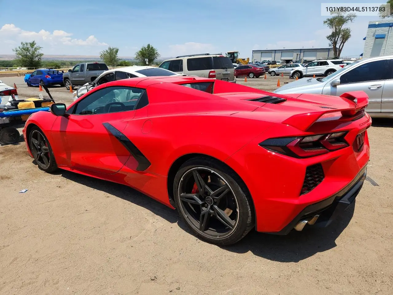 2020 Chevrolet Corvette Stingray 3Lt VIN: 1G1Y83D44L5113783 Lot: 60053556