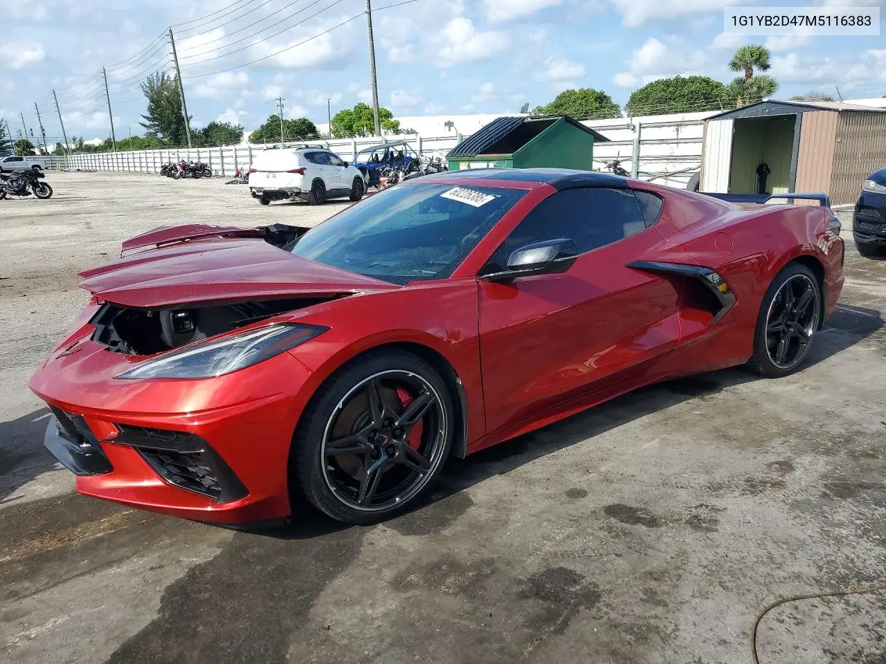 2021 Chevrolet Corvette Stingray 2Lt VIN: 1G1YB2D47M5116383 Lot: 60226386