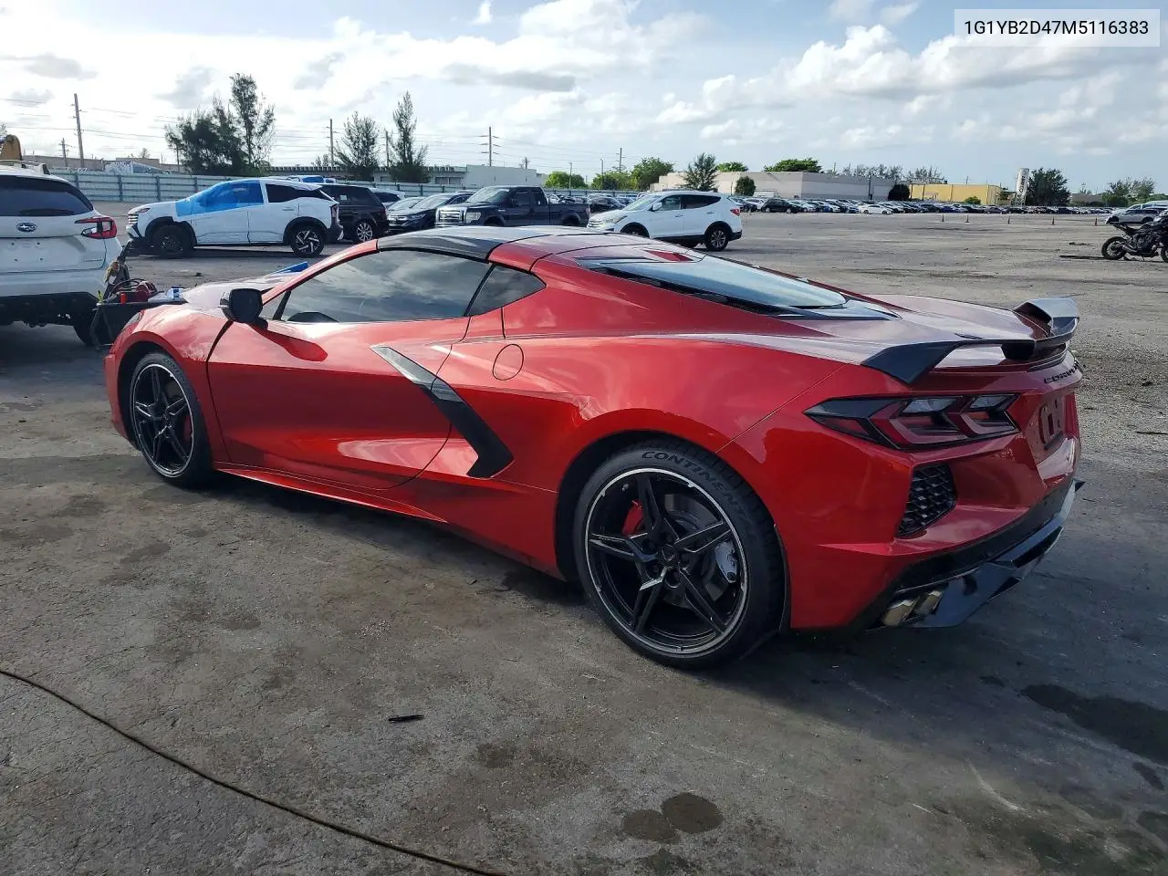 2021 Chevrolet Corvette Stingray 2Lt VIN: 1G1YB2D47M5116383 Lot: 60226386