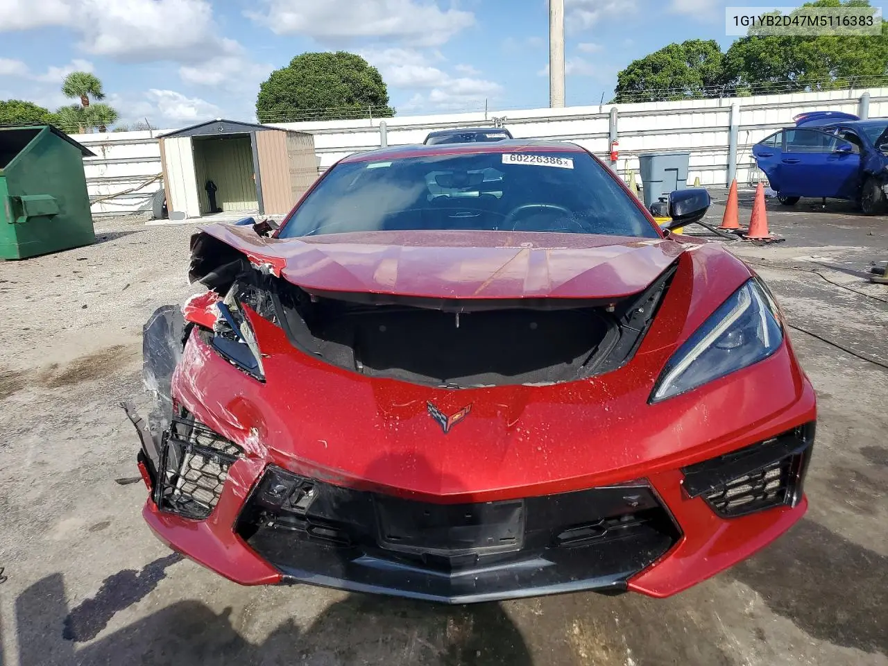 2021 Chevrolet Corvette Stingray 2Lt VIN: 1G1YB2D47M5116383 Lot: 60226386