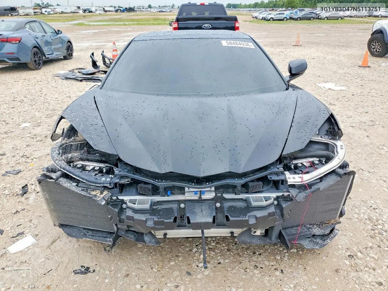 2022 Chevrolet Corvette Stingray 2Lt VIN: 1G1YB3D47N5113751 Lot: 58484936