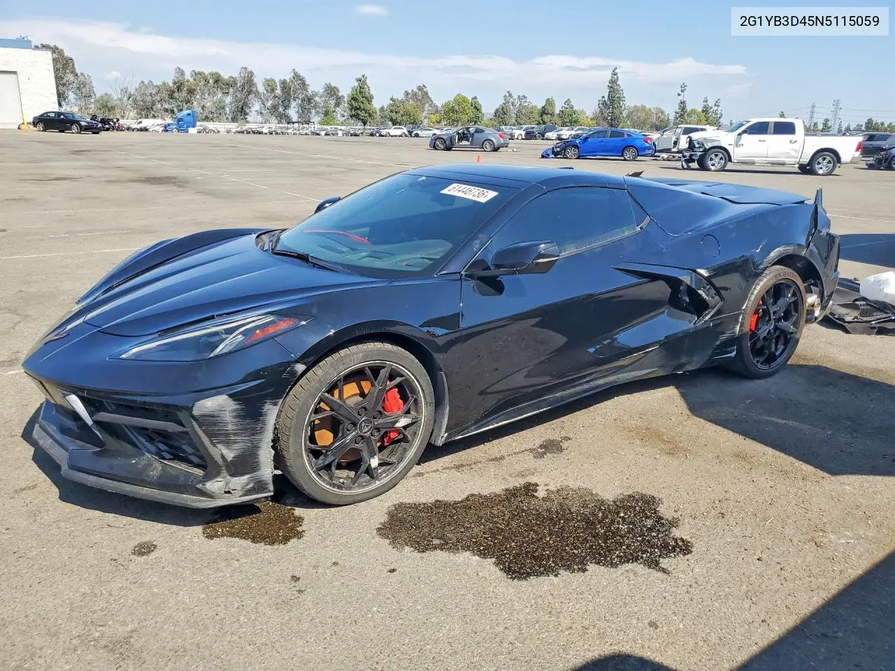 2022 Chevrolet Corvette Stingray Z51 3Lt VIN: 2G1YB3D45N5115059 Lot: 61446736