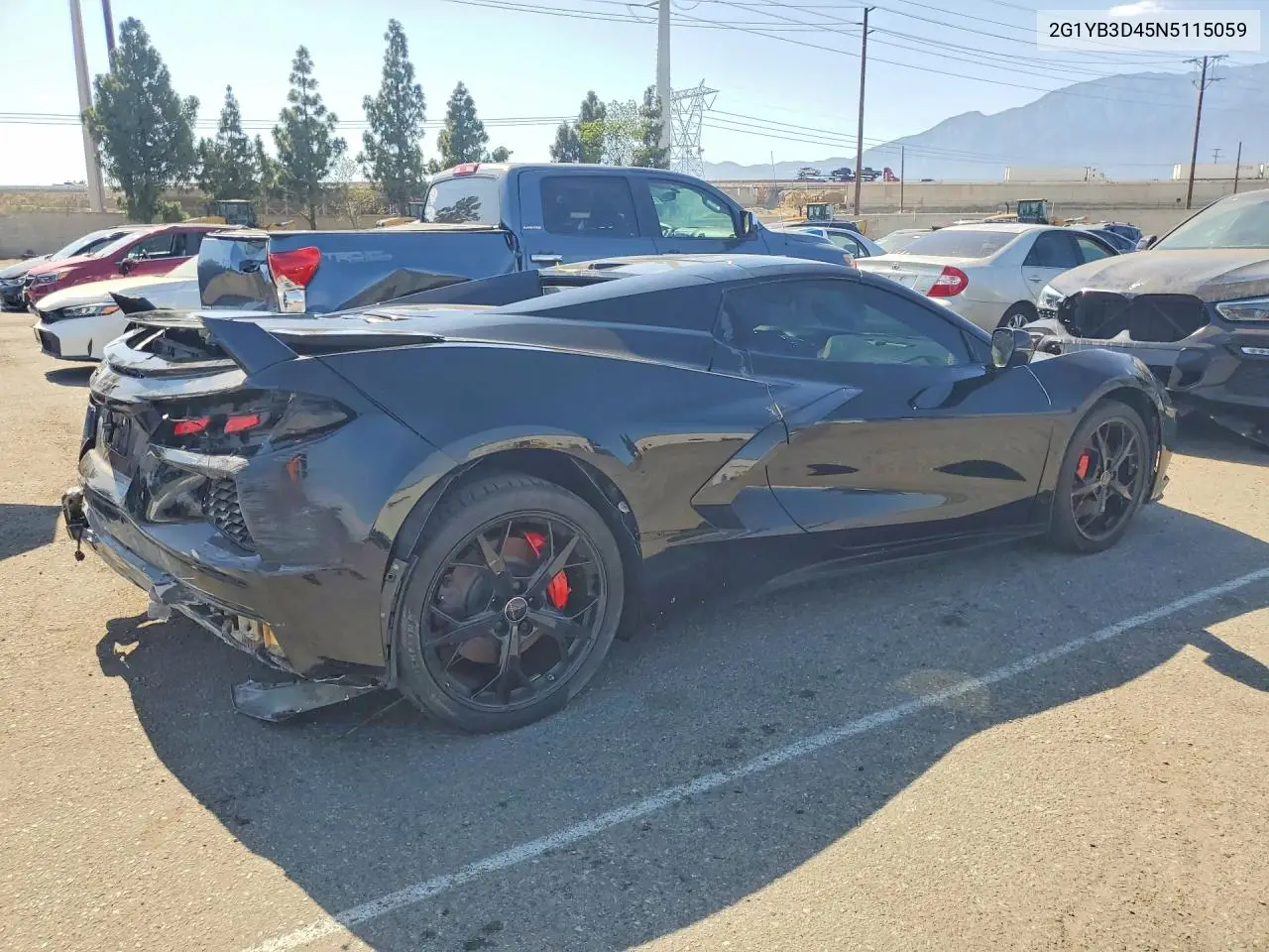 2022 Chevrolet Corvette Stingray Z51 3Lt VIN: 2G1YB3D45N5115059 Lot: 61446736