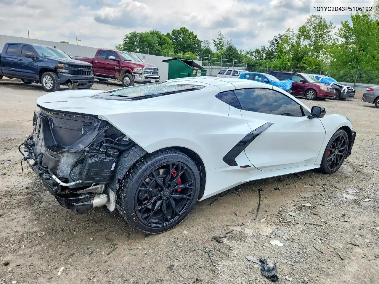 2023 Chevrolet Corvette Stingray 3Lt VIN: 1G1YC2D43P5106192 Lot: 60190036