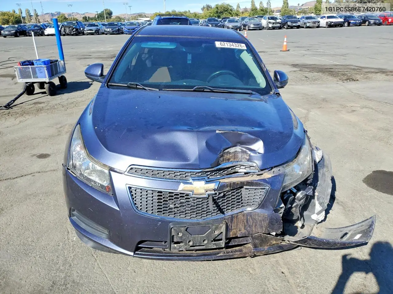 2014 Chevrolet Cruze Lt VIN: 1G1PC5SB6E7420760 Lot: 62134326