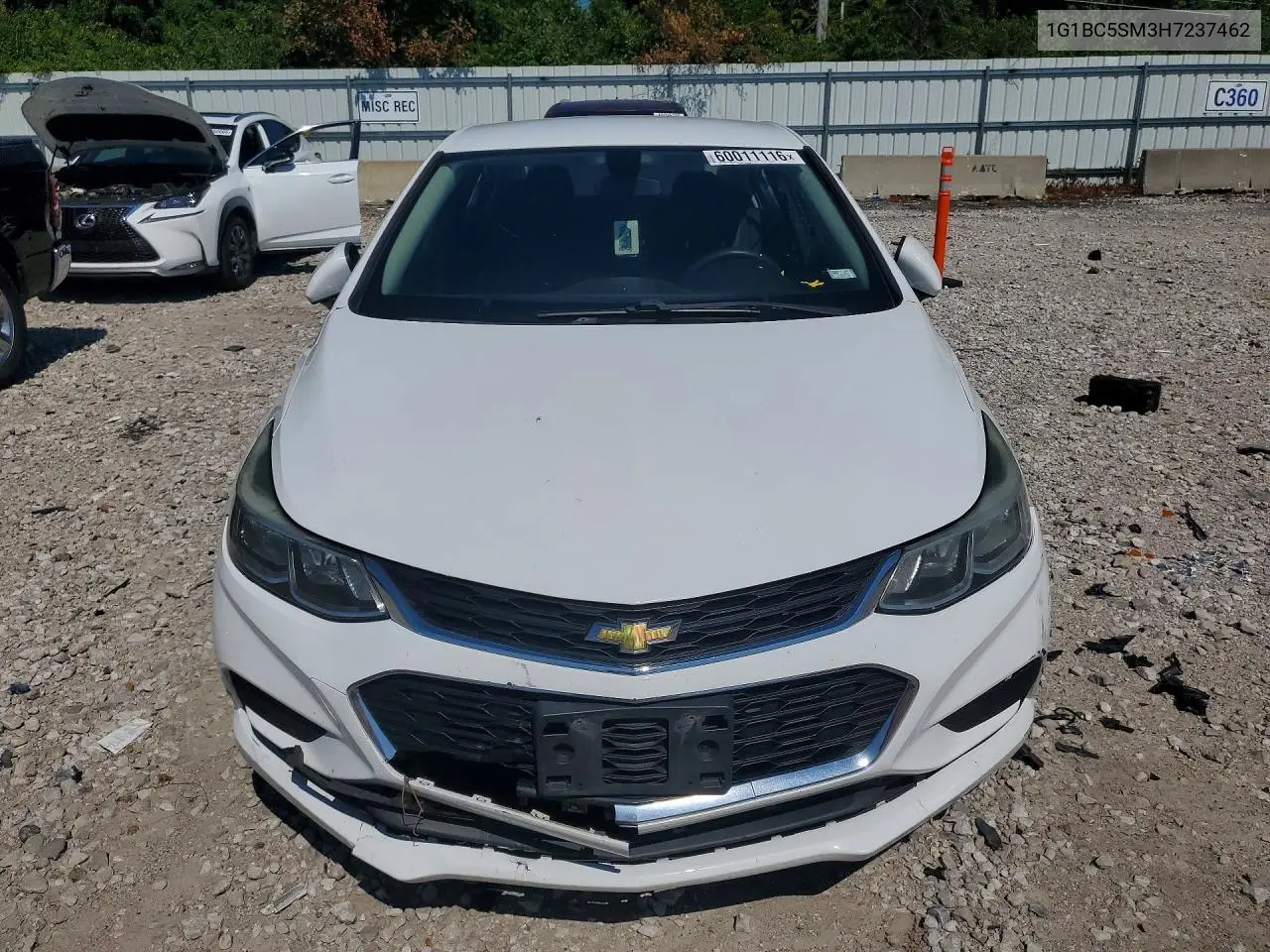 2017 Chevrolet Cruze Ls VIN: 1G1BC5SM3H7237462 Lot: 60011116