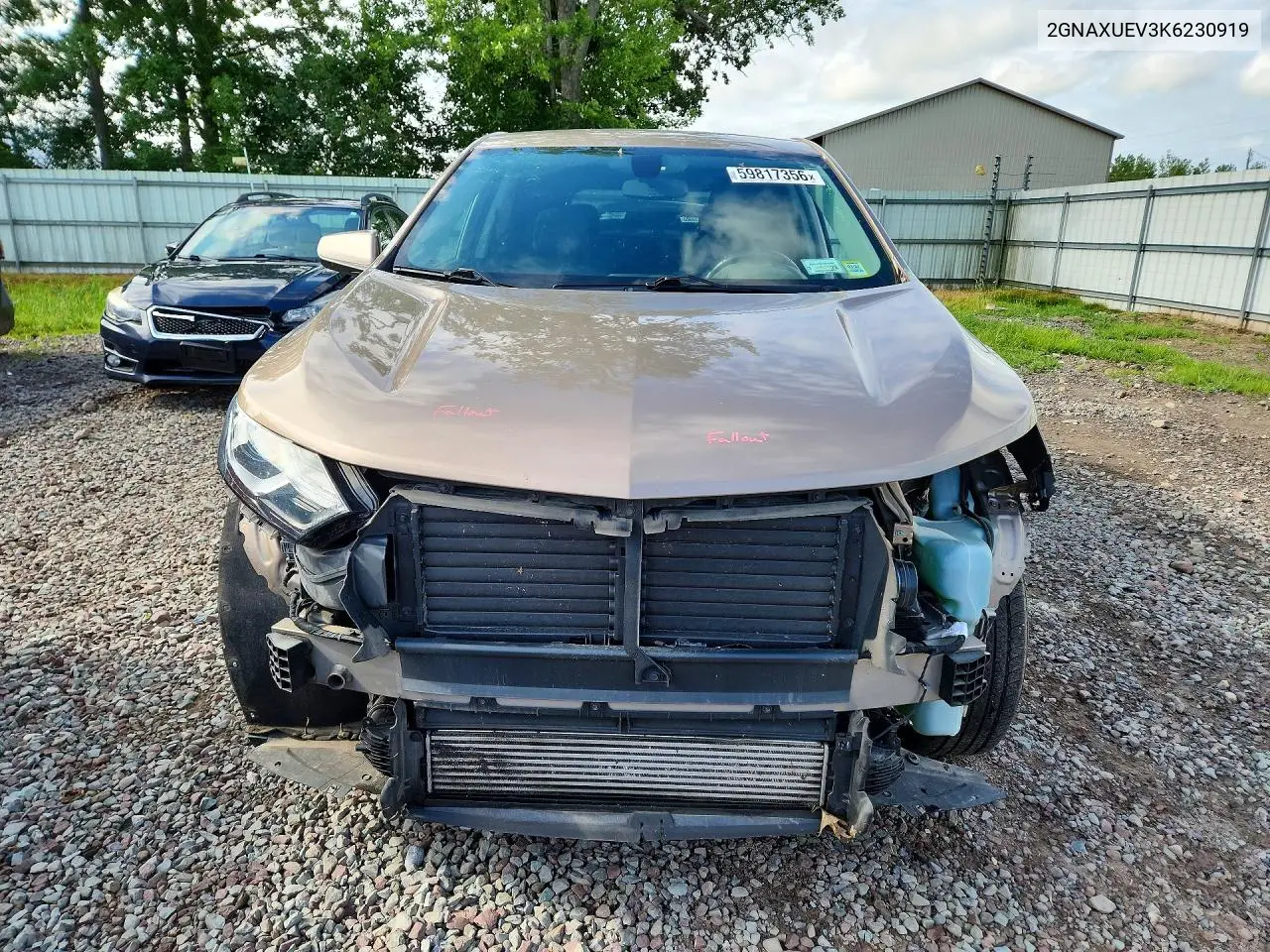 2019 Chevrolet Equinox Lt VIN: 2GNAXUEV3K6230919 Lot: 59817356