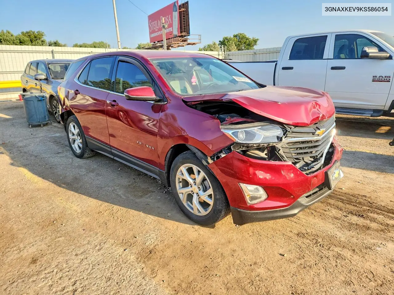 2019 Chevrolet Equinox Lt VIN: 3GNAXKEV9KS586054 Lot: 60877016