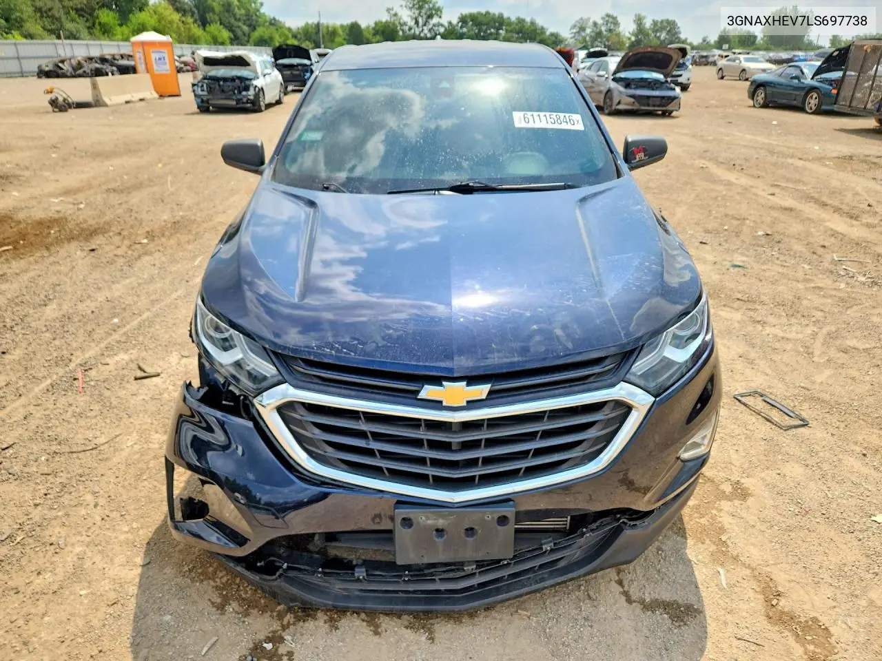 2020 Chevrolet Equinox Ls VIN: 3GNAXHEV7LS697738 Lot: 61115846