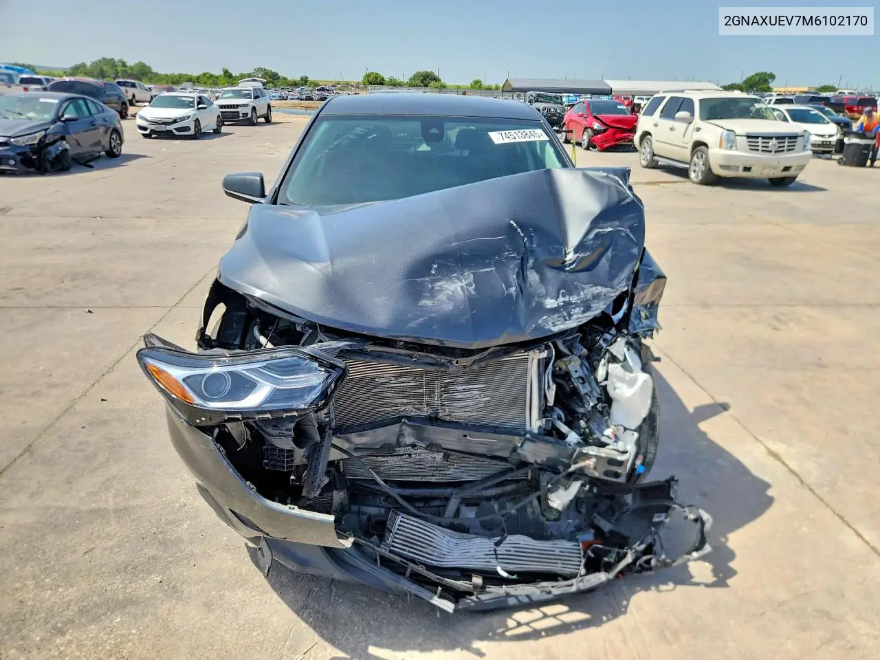 2021 Chevrolet Equinox Lt VIN: 2GNAXUEV7M6102170 Lot: 74513845