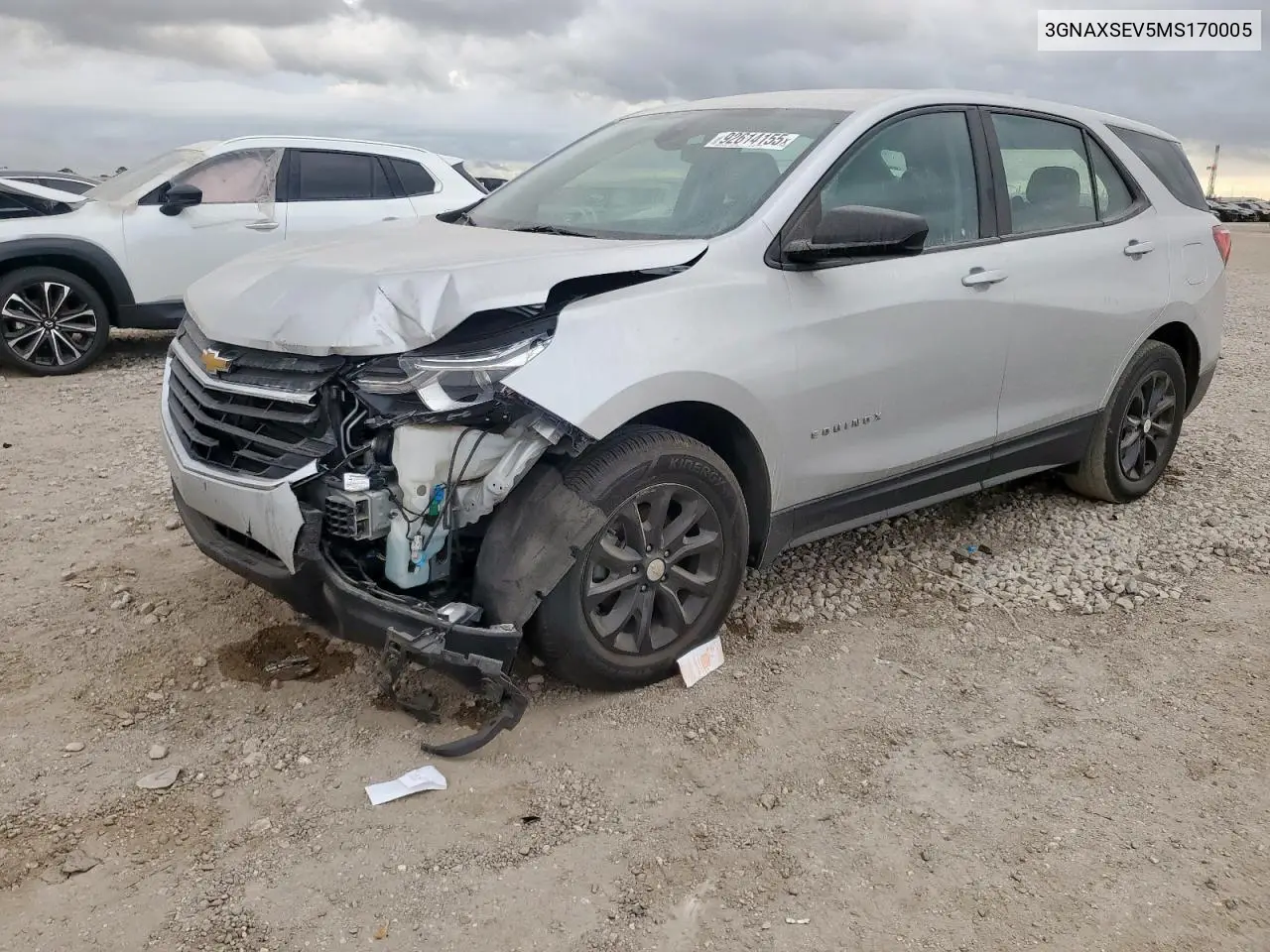 3GNAXSEV5MS170005 2021 Chevrolet Equinox Ls
