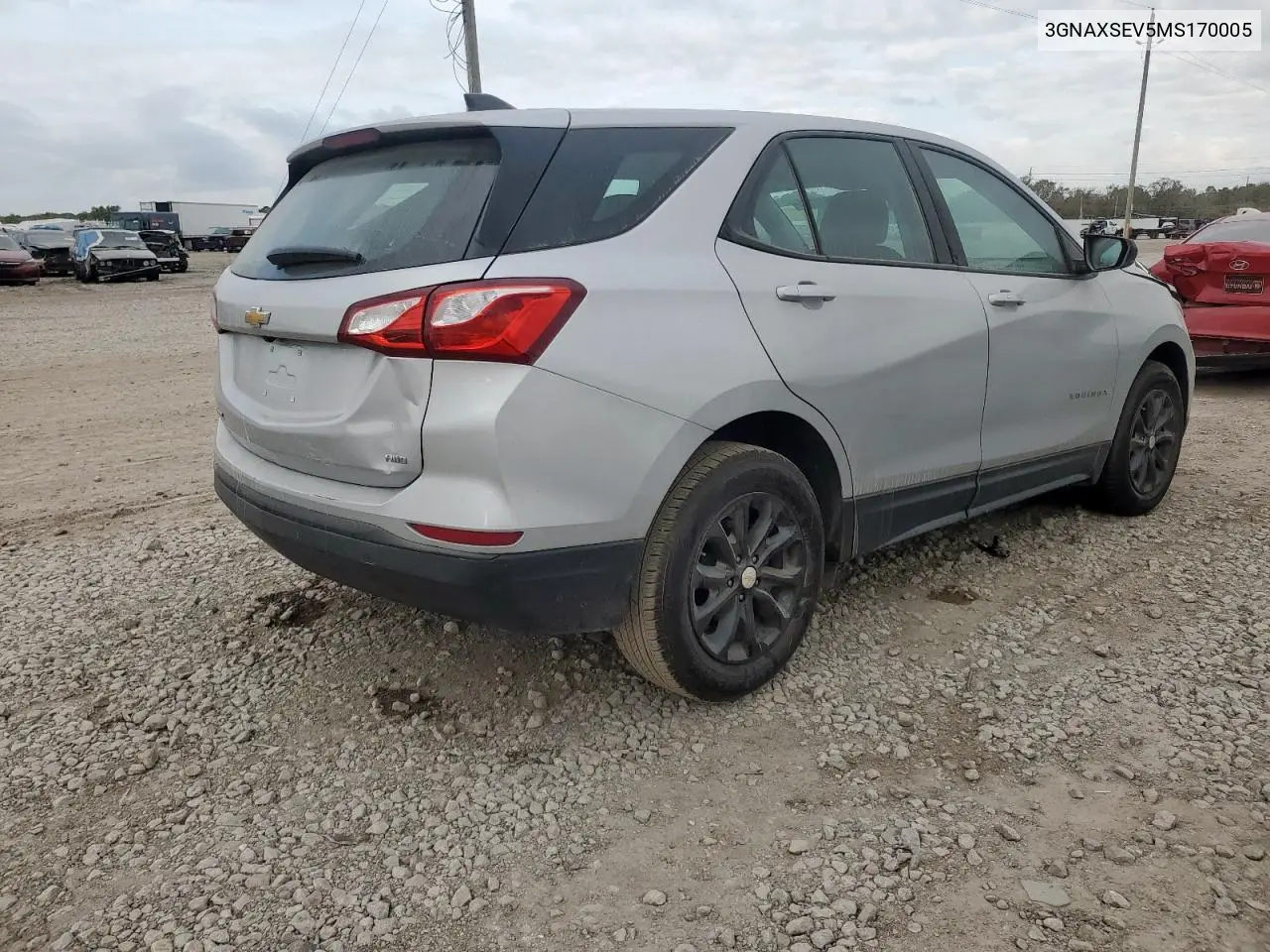 3GNAXSEV5MS170005 2021 Chevrolet Equinox Ls