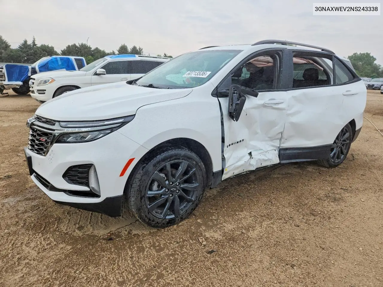 2022 Chevrolet Equinox Rs VIN: 3GNAXWEV2NS243338 Lot: 60713536