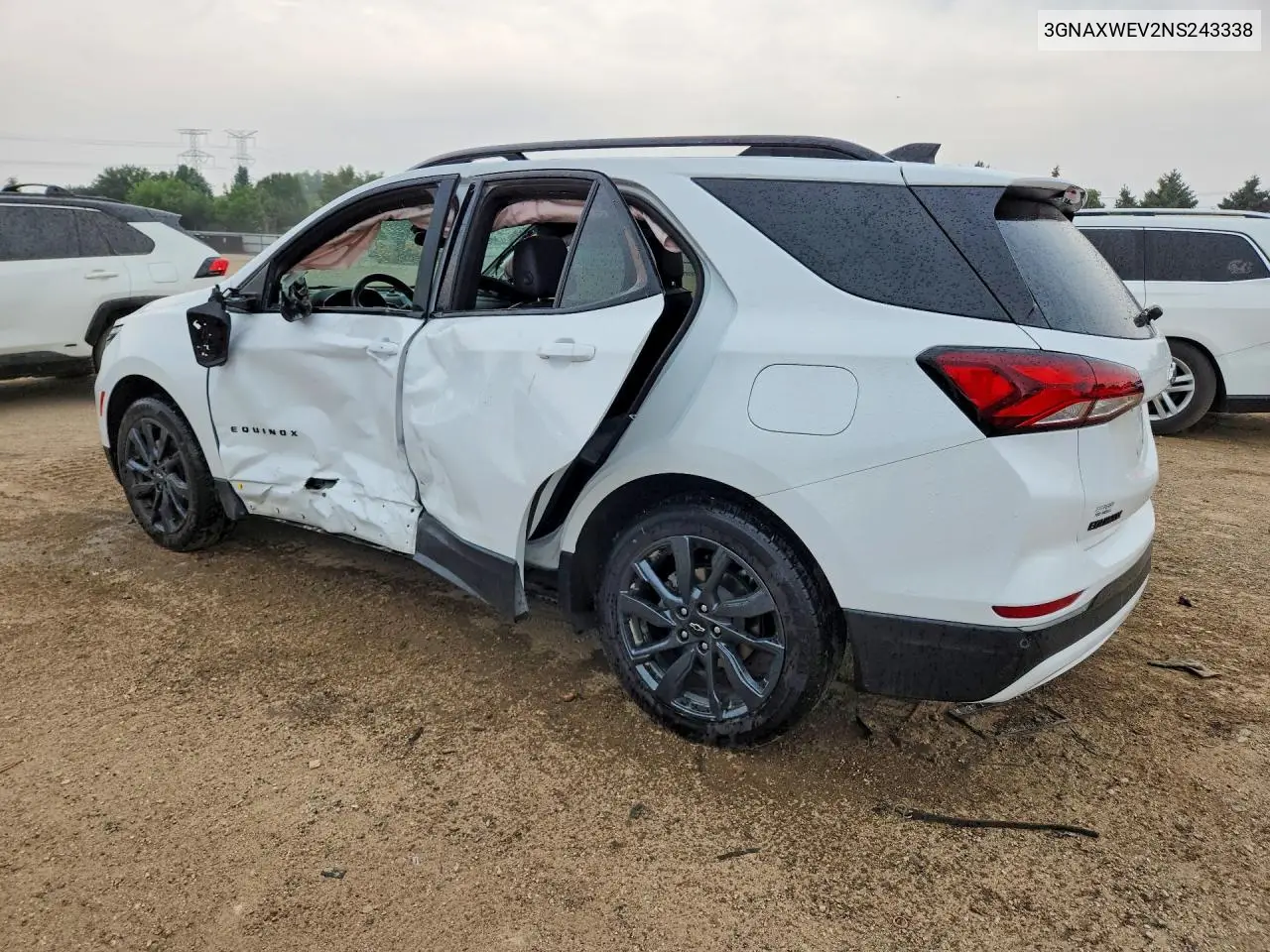 2022 Chevrolet Equinox Rs VIN: 3GNAXWEV2NS243338 Lot: 60713536