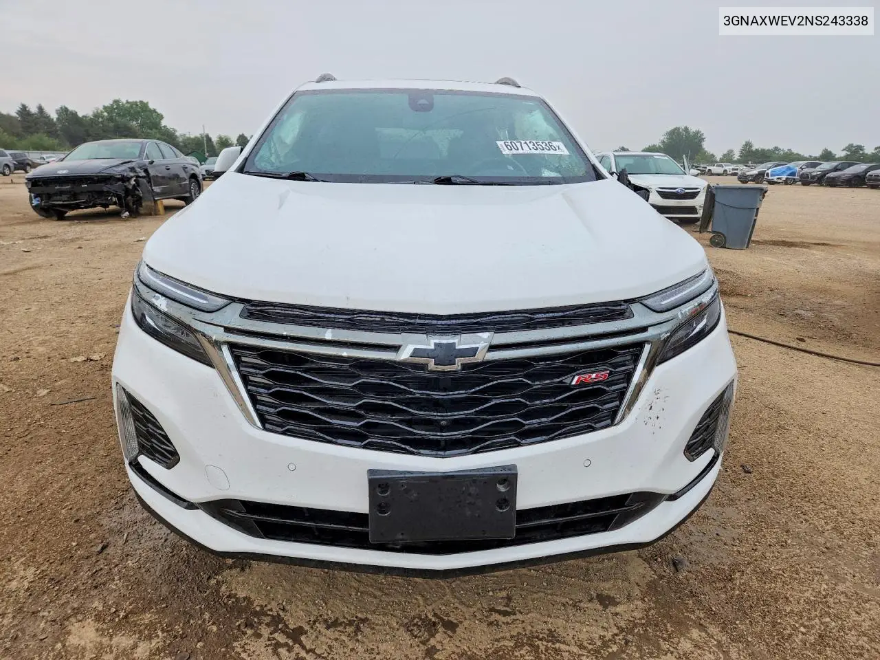 2022 Chevrolet Equinox Rs VIN: 3GNAXWEV2NS243338 Lot: 60713536