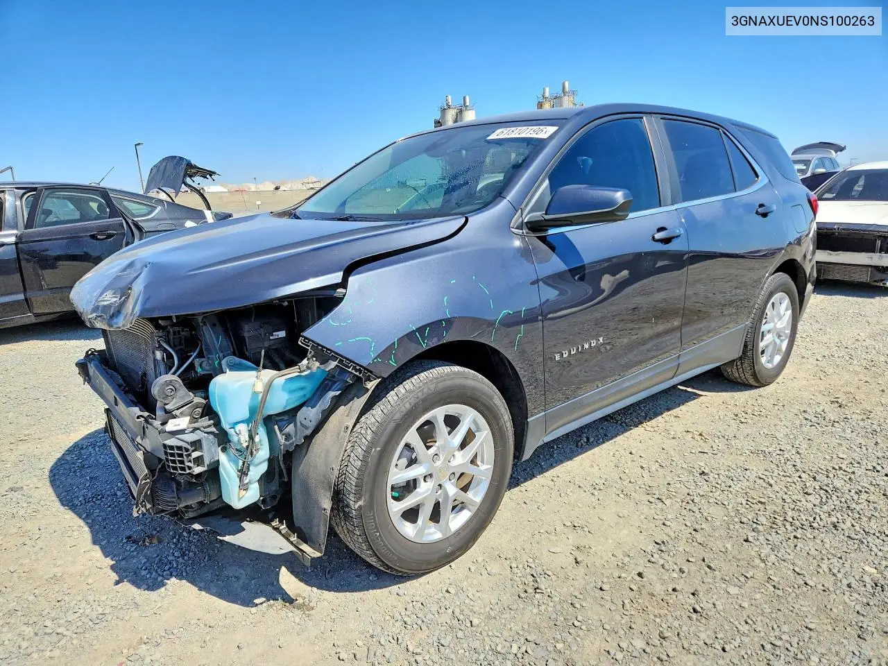2022 Chevrolet Equinox Lt VIN: 3GNAXUEV0NS100263 Lot: 61810196