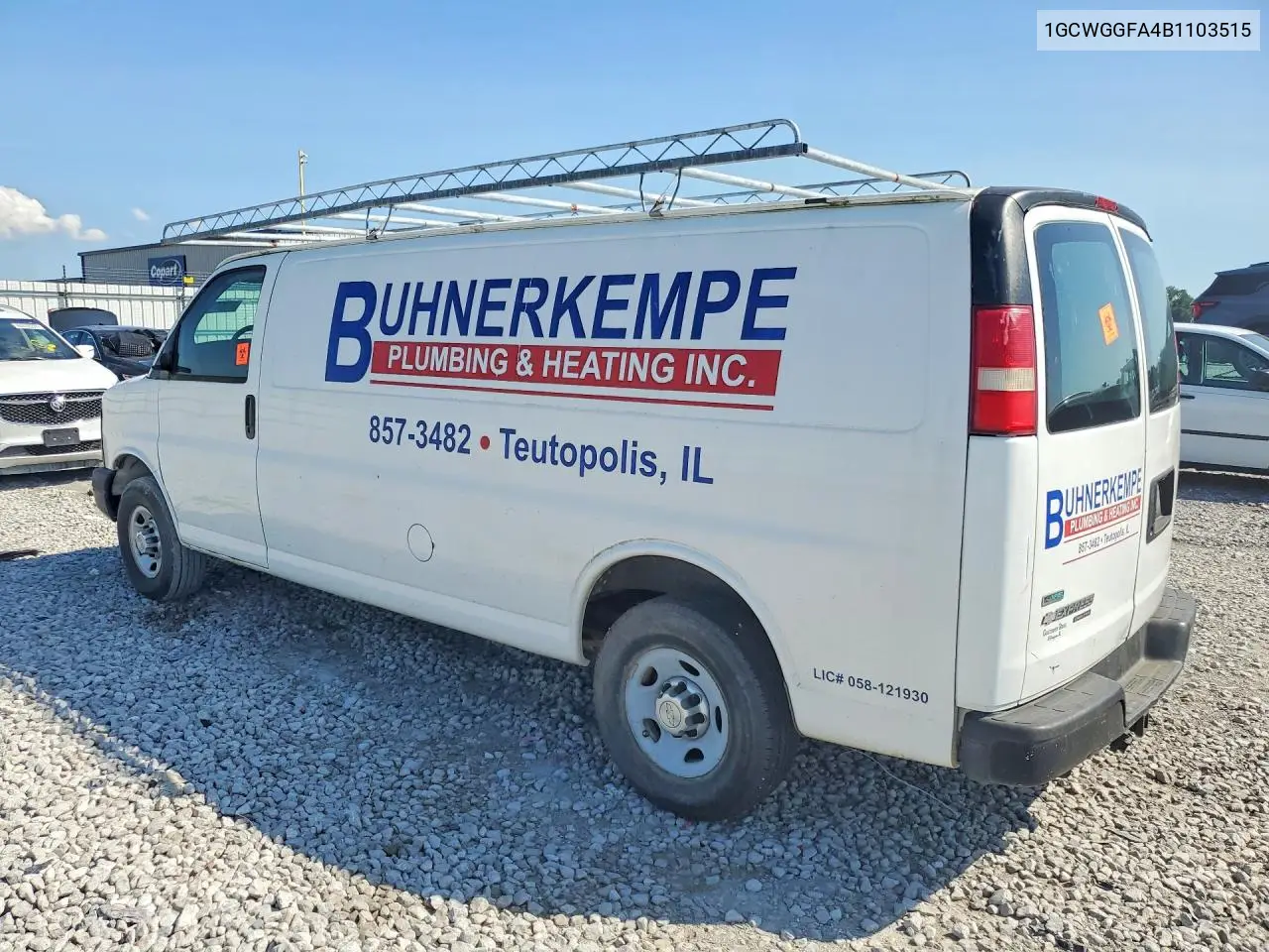 2011 Chevrolet Express G2500 VIN: 1GCWGGFA4B1103515 Lot: 61280876