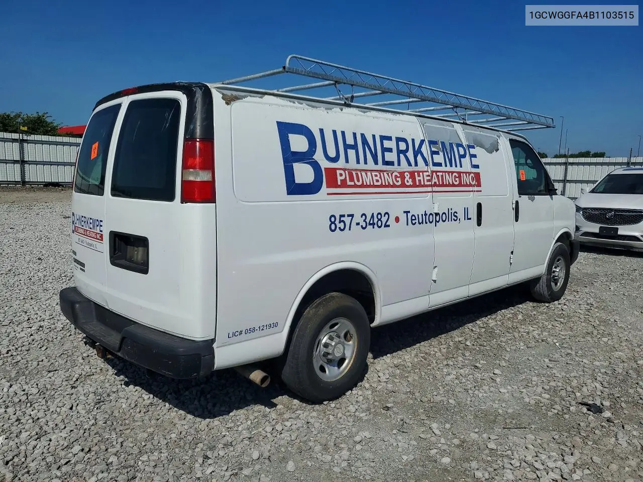 2011 Chevrolet Express G2500 VIN: 1GCWGGFA4B1103515 Lot: 61280876