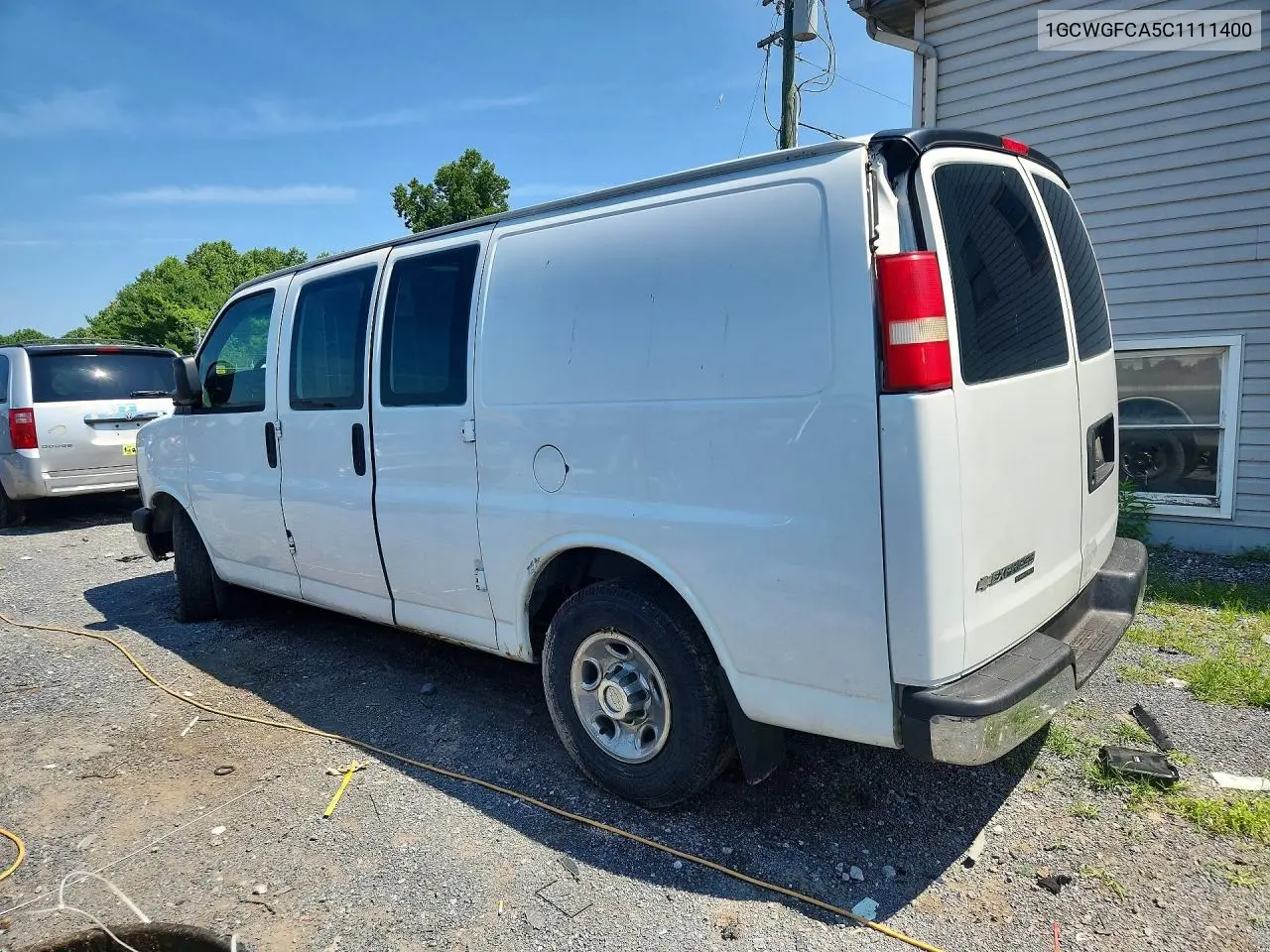 2012 Chevrolet Express G2500 VIN: 1GCWGFCA5C1111400 Lot: 60530656
