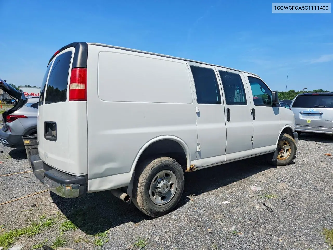 2012 Chevrolet Express G2500 VIN: 1GCWGFCA5C1111400 Lot: 60530656