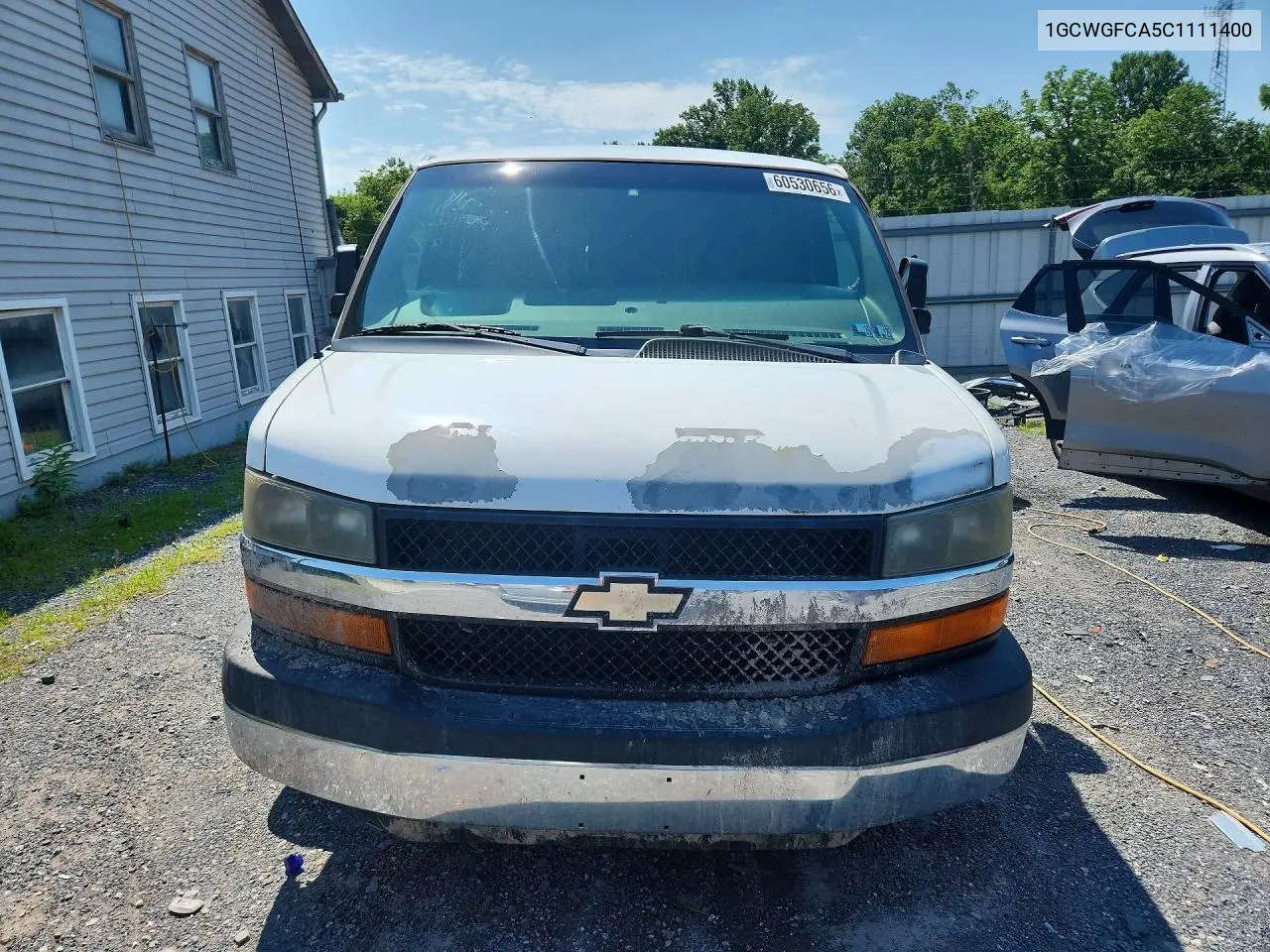 2012 Chevrolet Express G2500 VIN: 1GCWGFCA5C1111400 Lot: 60530656