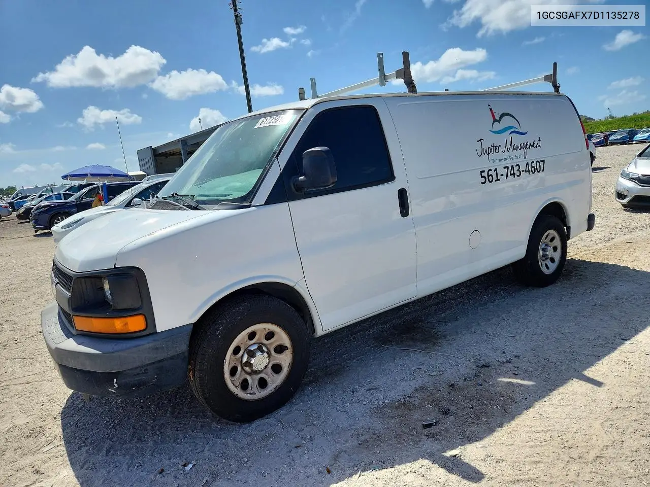2013 Chevrolet Express G1500 VIN: 1GCSGAFX7D1135278 Lot: 61725016