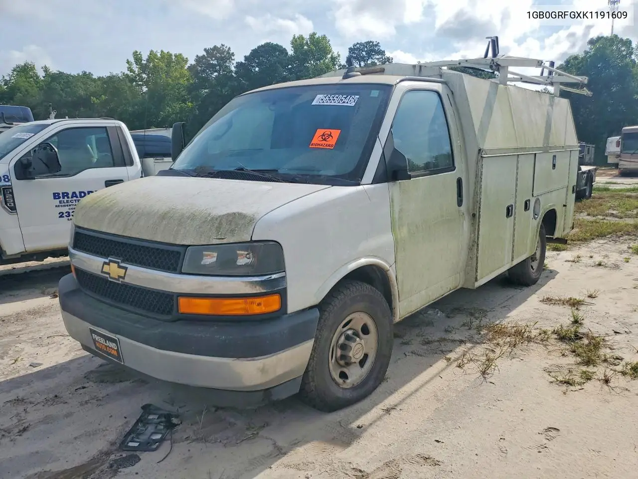 2019 Chevrolet Express G3500 VIN: 1GB0GRFGXK1191609 Lot: 56550546
