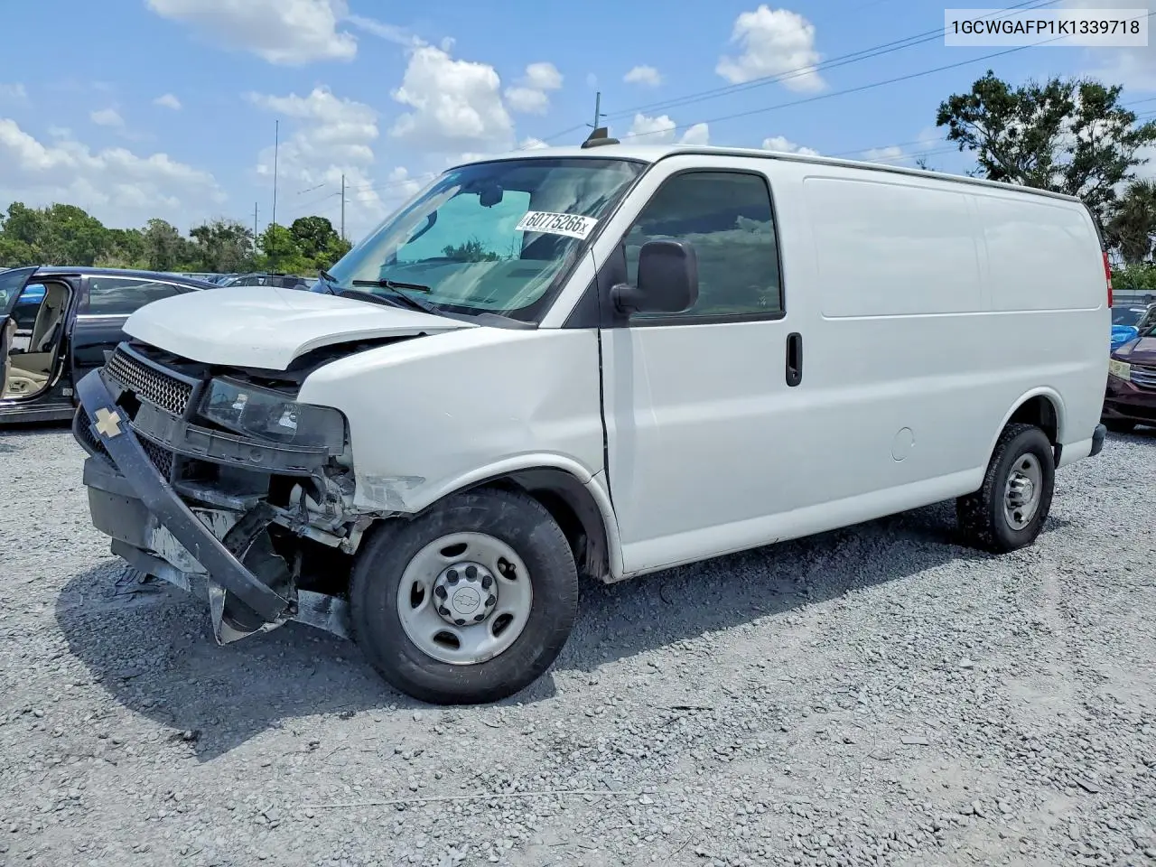 2019 Chevrolet Express 2500 Cargo Delivery Van VIN: 1GCWGAFP1K1339718 Lot: 60775266