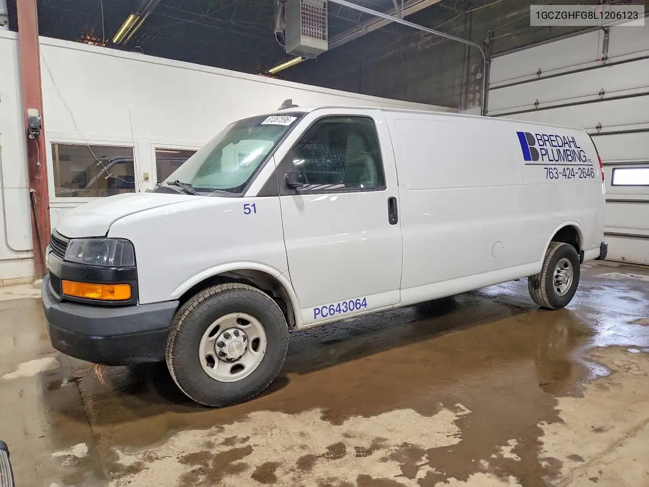 2020 Chevrolet Express Van VIN: 1GCZGHFG8L1206123 Lot: 61357596