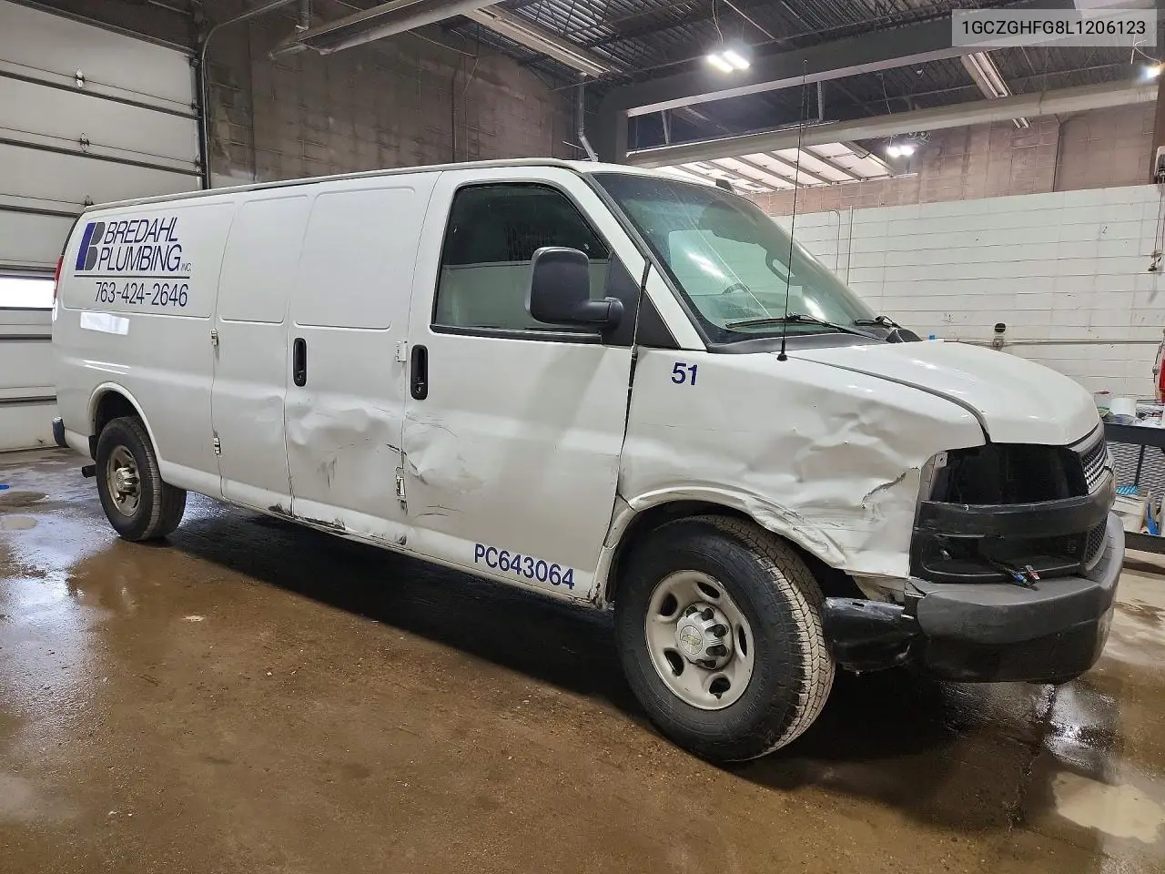 2020 Chevrolet Express Van VIN: 1GCZGHFG8L1206123 Lot: 61357596