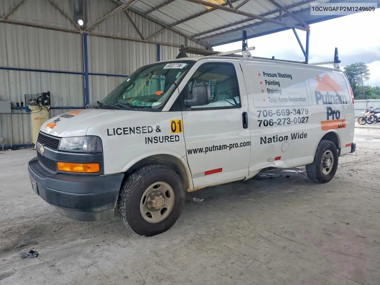 2021 Chevrolet Express G2500 VIN: 1GCWGAFP2M1249609 Lot: 60037736