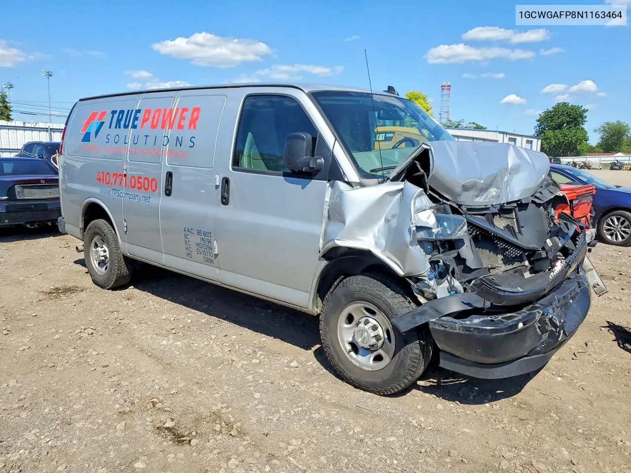 2022 Chevrolet Express G2500 VIN: 1GCWGAFP8N1163464 Lot: 58530256