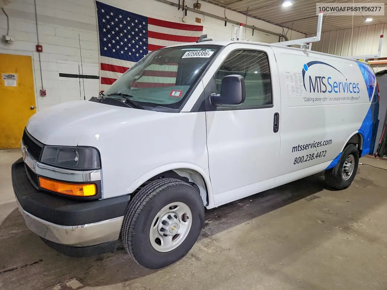 2025 Chevrolet Express G2500 VIN: 1GCWGAFP5S1106277 Lot: 60588386