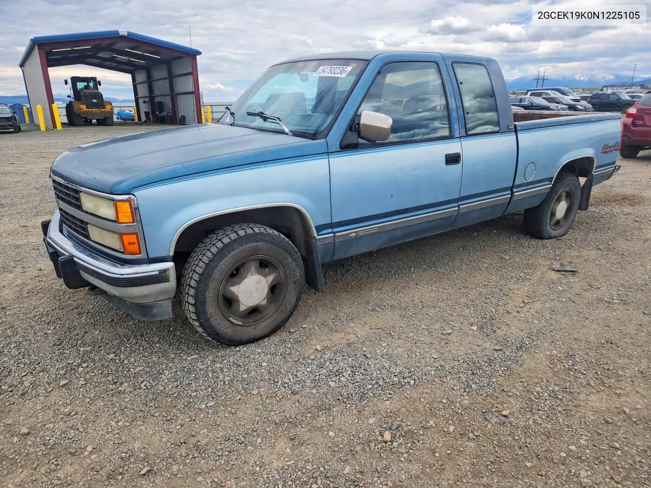 1992 Chevrolet Gmt-400 K1500 VIN: 2GCEK19K0N1225105 Lot: 54793236