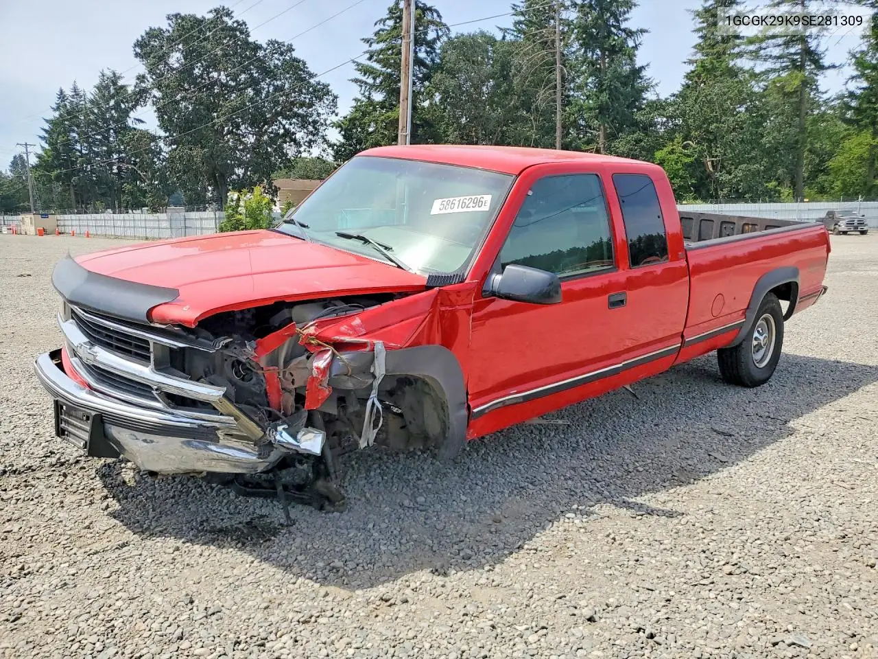 1995 Chevrolet Gmt-400 K2500 VIN: 1GCGK29K9SE281309 Lot: 58616296