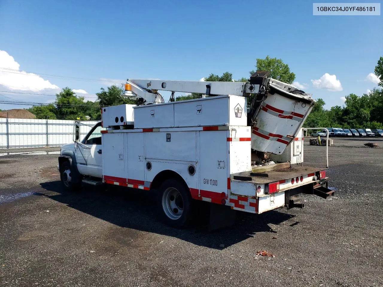 2000 Chevrolet Gmt-400 C3 - Box Truck VIN: 1GBKC34J0YF486181 Lot: 62484926