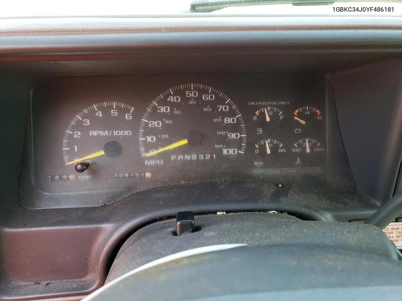 2000 Chevrolet Gmt-400 C3 - Box Truck VIN: 1GBKC34J0YF486181 Lot: 62484926
