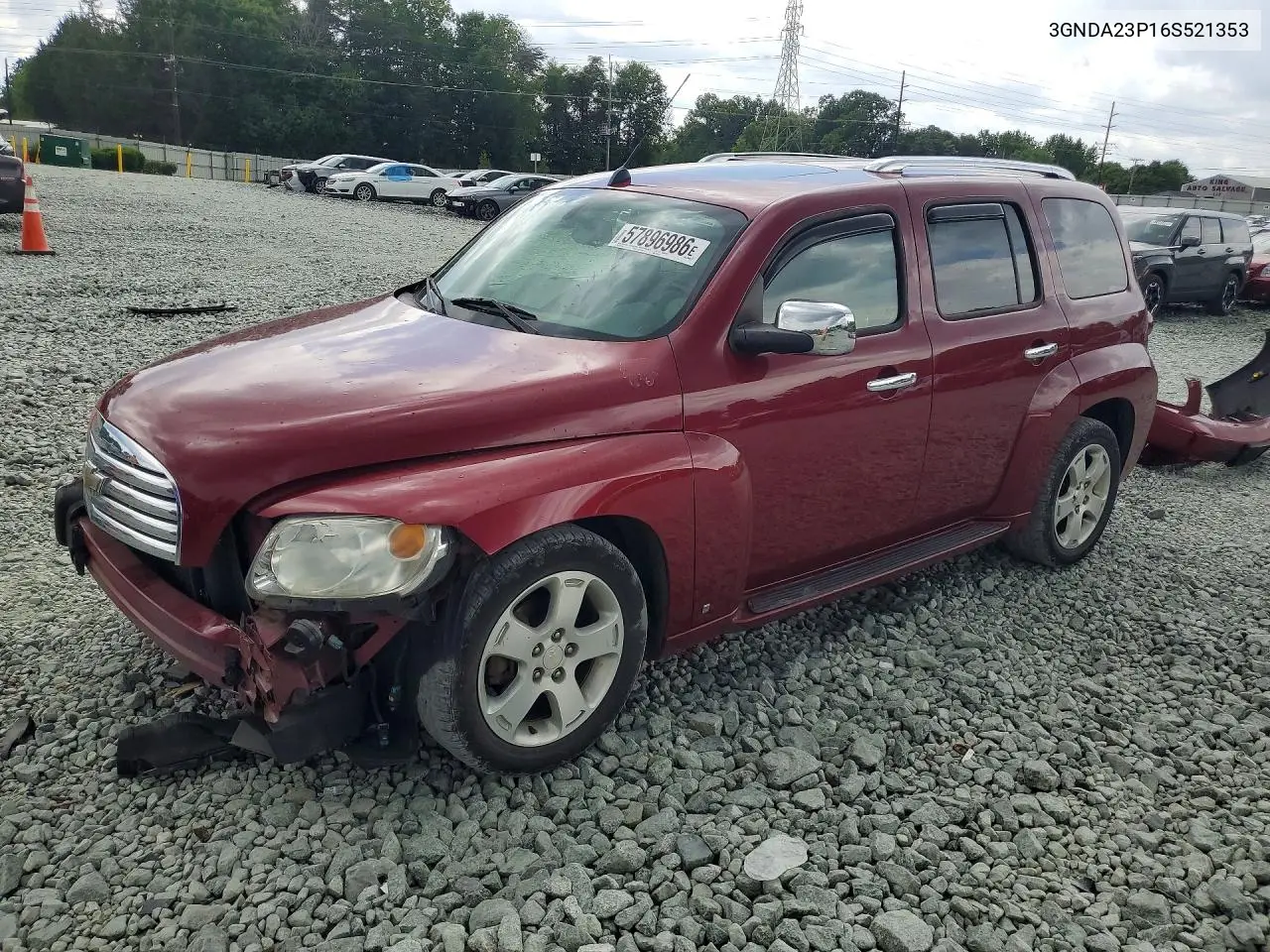 2006 Chevrolet Hhr Lt VIN: 3GNDA23P16S521353 Lot: 57896986