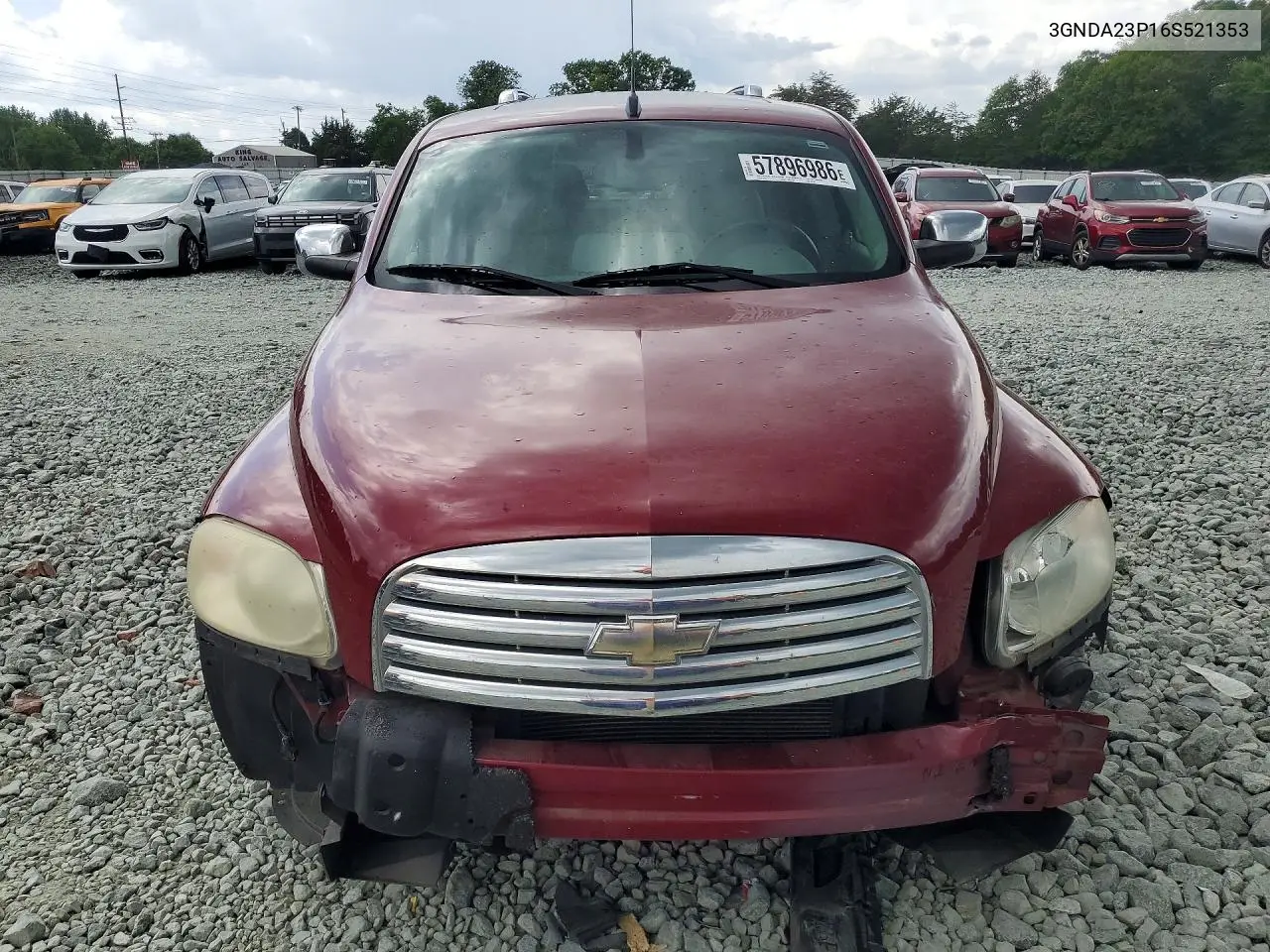 2006 Chevrolet Hhr Lt VIN: 3GNDA23P16S521353 Lot: 57896986