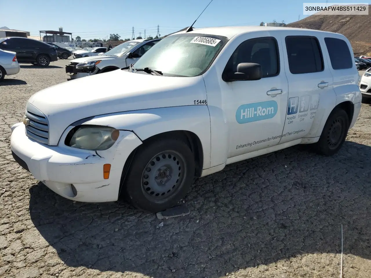 3GNBAAFW4BS511429 2011 Chevrolet Hhr Ls