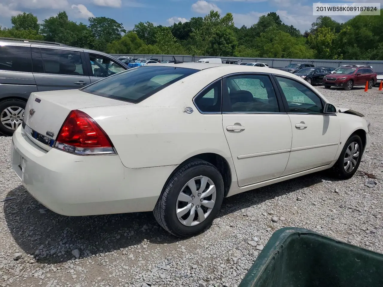 2008 Chevrolet Impala Ls VIN: 2G1WB58K089187824 Lot: 60162496