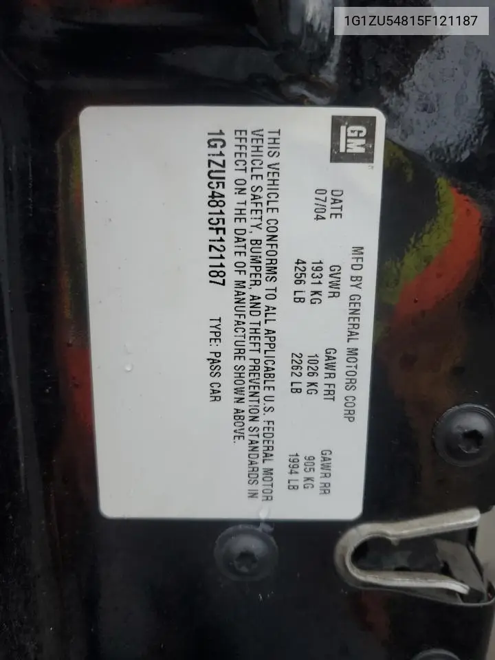 1G1ZU54815F121187 2005 Chevrolet Malibu Lt