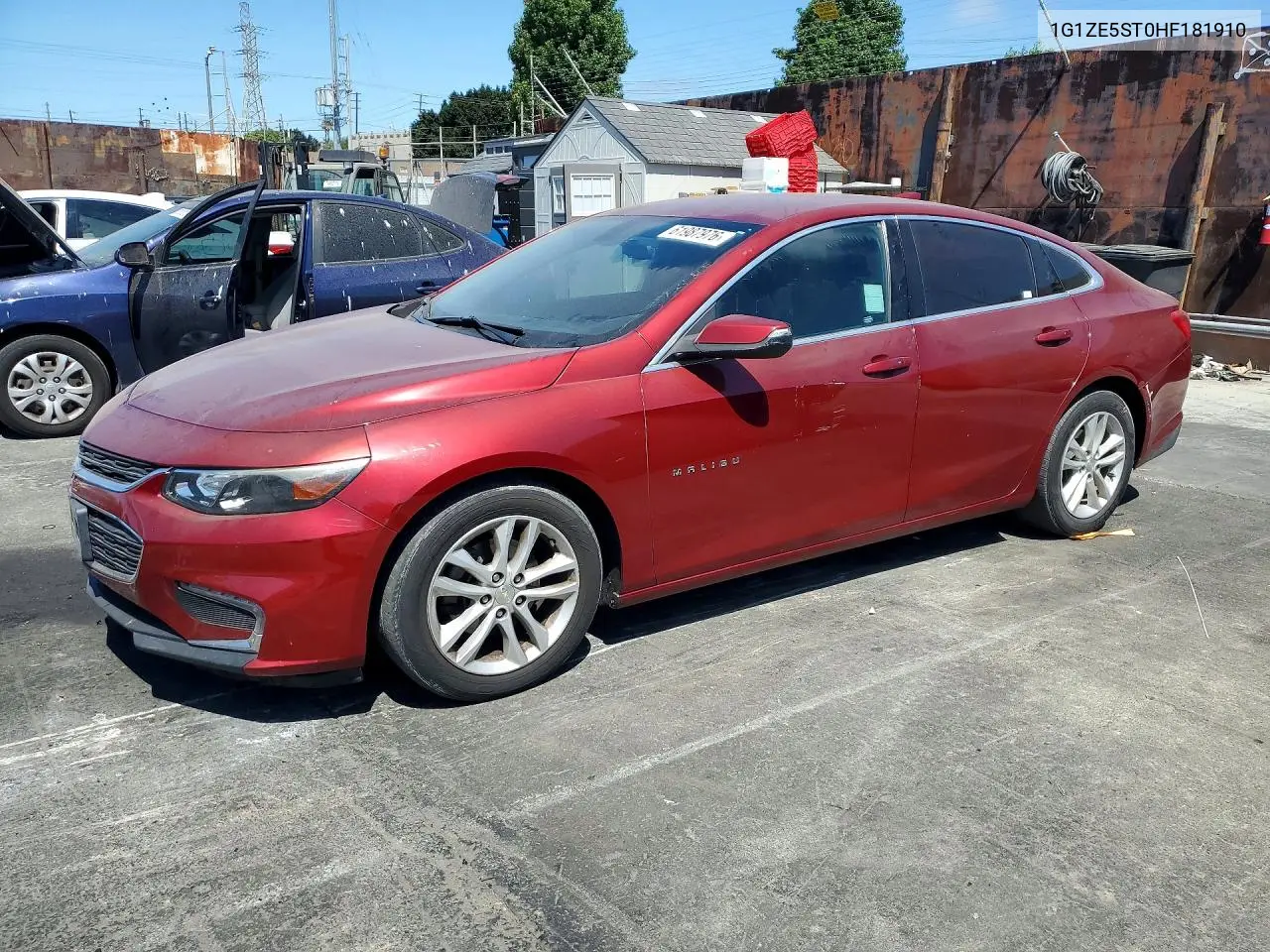 1G1ZE5ST0HF181910 2017 Chevrolet Malibu Lt