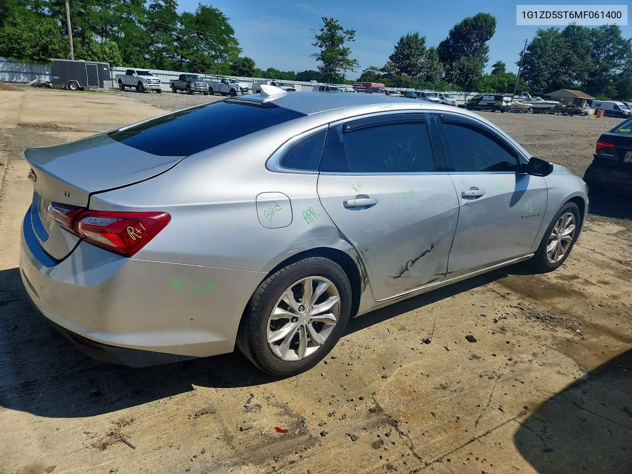 2021 Chevrolet Malibu Lt VIN: 1G1ZD5ST6MF061400 Lot: 61547976